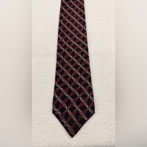 Jhane Barnes Black and Red Patterned Silk Tie
